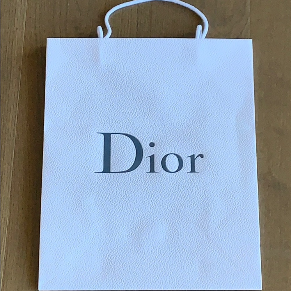 Dior tall white shopping bag new condition